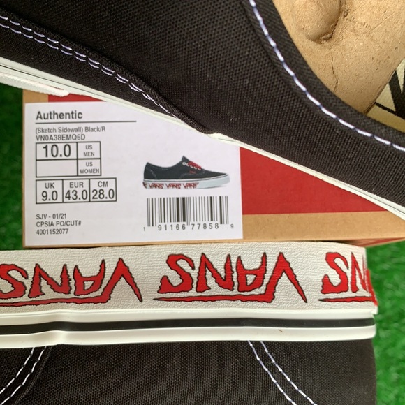 VANS AUTHENTIC SKETCH SIDEWALL Black/Red WMNS - Picture 13 of 13